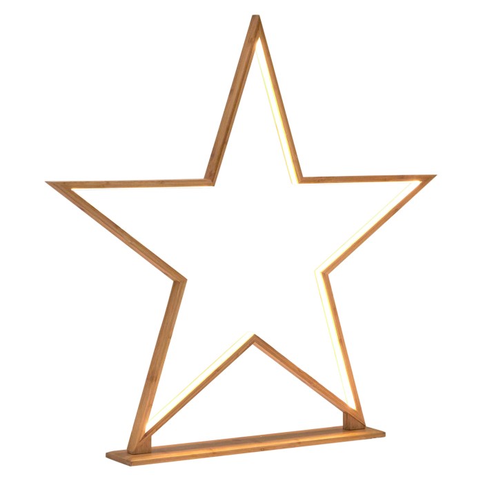 Private: 87cm Bamboo Star Table Lamp Desk Light LED Strip Modern Designer – Natural
