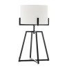 Modern Scandi Metal Dimmable Table Desk Lamp Light w/ Linen Shade – Matte Black