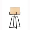 Modern Scandi Metal Dimmable Table Desk Lamp Light w/ Linen Shade – Matte Black