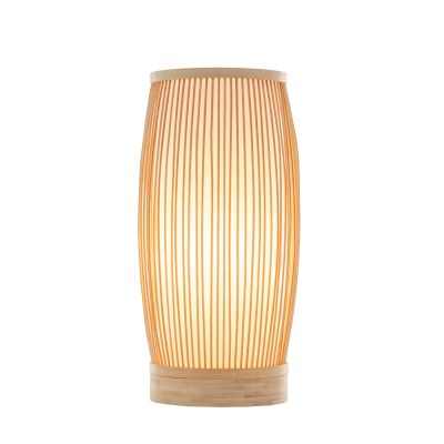 Private: Natural Woven Bamboo Cylinder Table Lamp Light Shade Boho Tropical Coastal