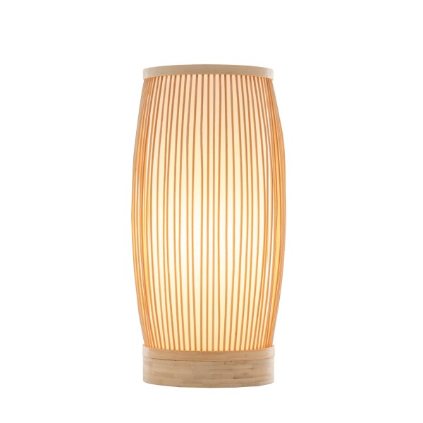 Private: Natural Woven Bamboo Cylinder Table Lamp Light Shade Boho Tropical Coastal