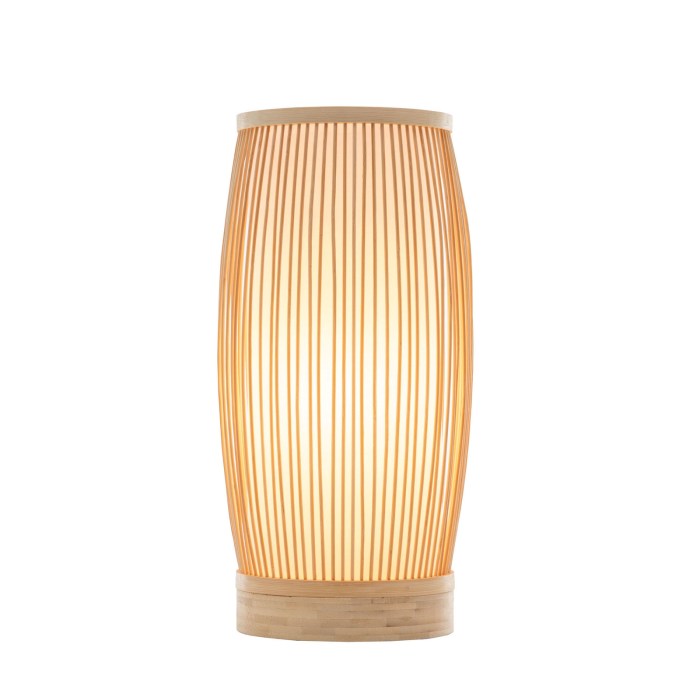 Private: Natural Woven Bamboo Cylinder Table Lamp Light Shade Boho Tropical Coastal