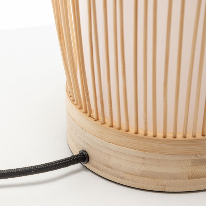 Private: Natural Woven Bamboo Cylinder Table Lamp Light Shade Boho Tropical Coastal