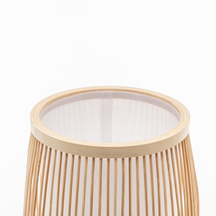 Private: Natural Woven Bamboo Cylinder Table Lamp Light Shade Boho Tropical Coastal