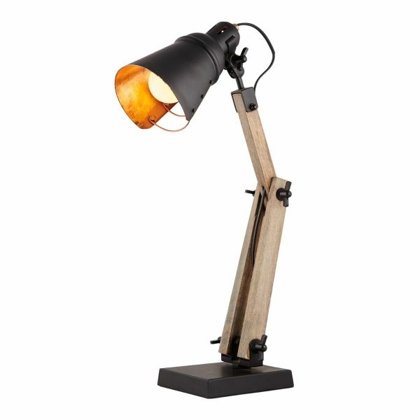 Private: Scandi Modern Natural Wooden Table Lamp Rustic Retro Designer Vintage Light