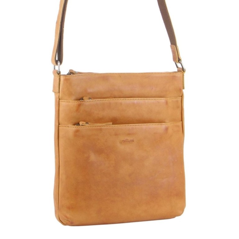 Milleni Womens Italian Leather Bag Soft Nappa Leather Cross-Body Travel – Caramel