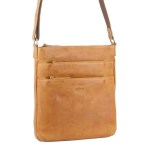 Milleni Womens Italian Leather Bag Soft Nappa Leather Cross-Body Travel – Caramel