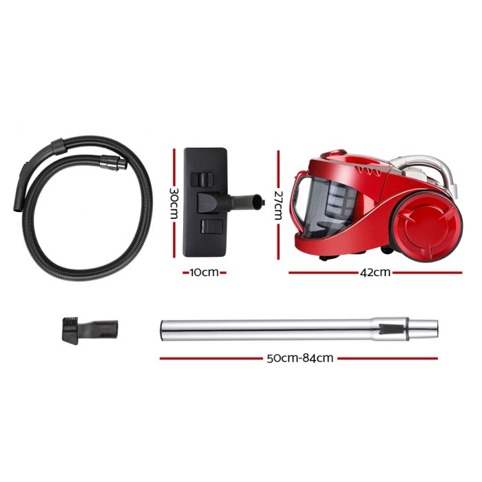 Devanti 2200W Bagless Vacuum Cleaner Red Devanti 2200W Bagless Vacuum Cleaner Red