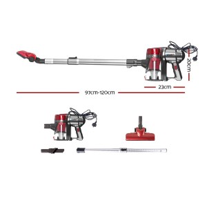 Devanti Stick Vacuum Cleaner Handheld Corded 450W Red Devanti Stick Vacuum Cleaner Handheld Corded 450W Red