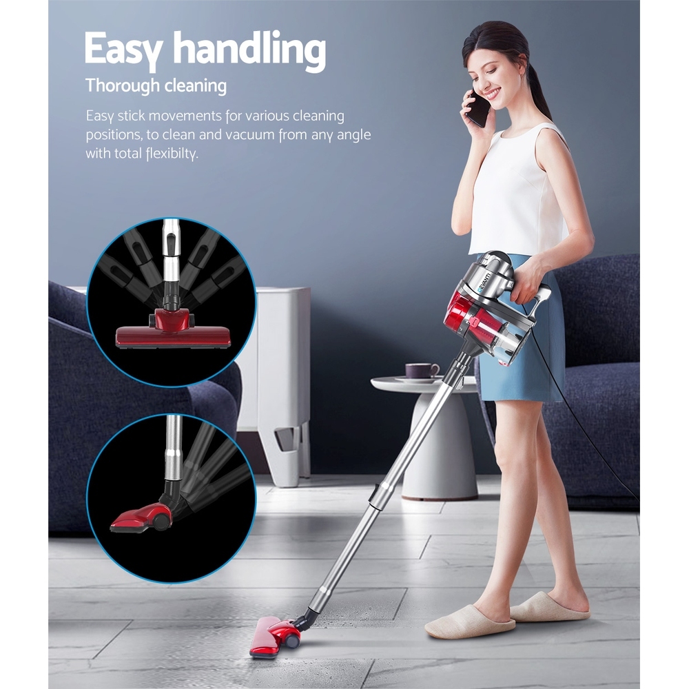 Devanti Stick Vacuum Cleaner Handheld Corded 450W Red Devanti Stick Vacuum Cleaner Handheld Corded 450W Red