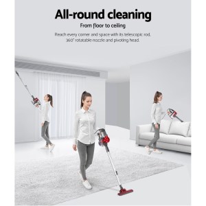 Devanti Stick Vacuum Cleaner Handheld Corded 450W Red Devanti Stick Vacuum Cleaner Handheld Corded 450W Red