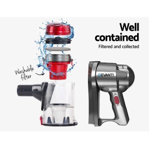 Devanti Stick Vacuum Cleaner Handheld Corded 450W Red Devanti Stick Vacuum Cleaner Handheld Corded 450W Red