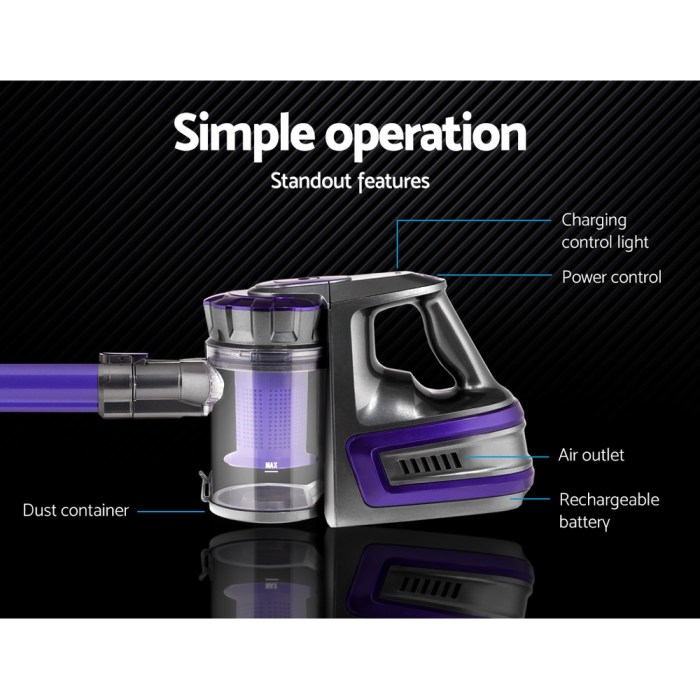 Devanti Stick Vacuum Cleaner Bagless Cordless 150W Purple Devanti Stick Vacuum Cleaner Bagless Cordless 150W Purple