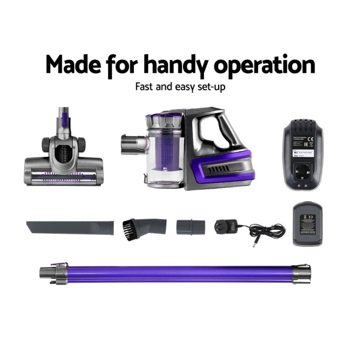 Devanti Stick Vacuum Cleaner Bagless Cordless 150W Purple Devanti Stick Vacuum Cleaner Bagless Cordless 150W Purple