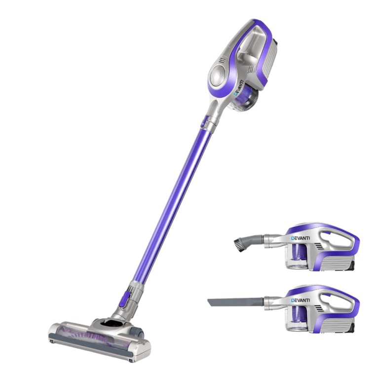 Devanti Stick Vacuum Cleaner Bagless Cordless 150W Purple Devanti Stick Vacuum Cleaner Bagless Cordless 150W Purple