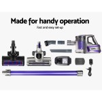 Devanti Stick Vacuum Cleaner Cordless Roller Brush 150W Purple Devanti Stick Vacuum Cleaner Cordless Roller Brush 150W Purple