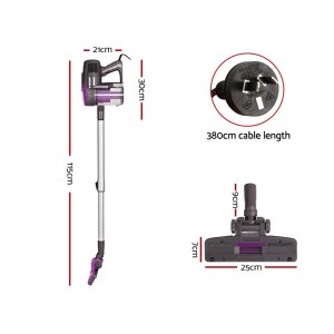 Devanti Stick Vacuum Cleaner Bagless Corded 500W Purple Devanti Stick Vacuum Cleaner Bagless Corded 500W Purple