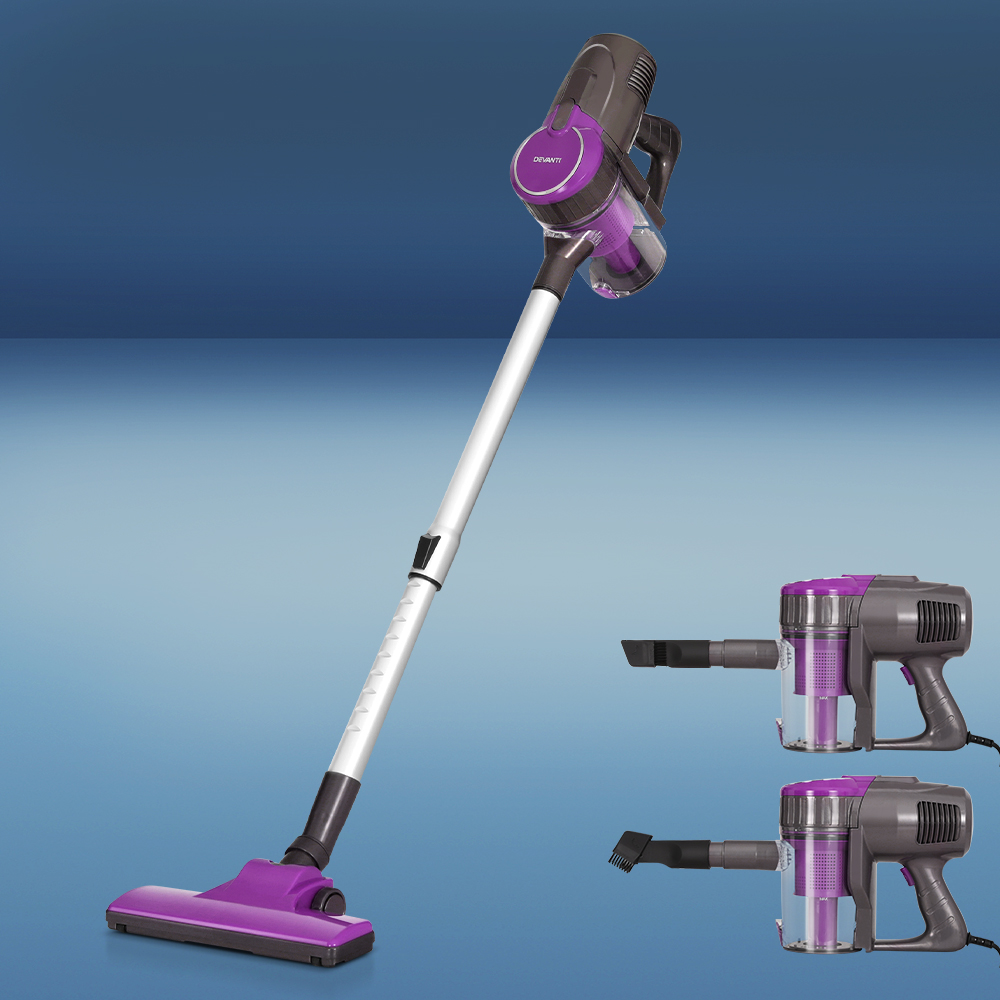 Devanti Stick Vacuum Cleaner Bagless Corded 500W Purple Devanti Stick Vacuum Cleaner Bagless Corded 500W Purple