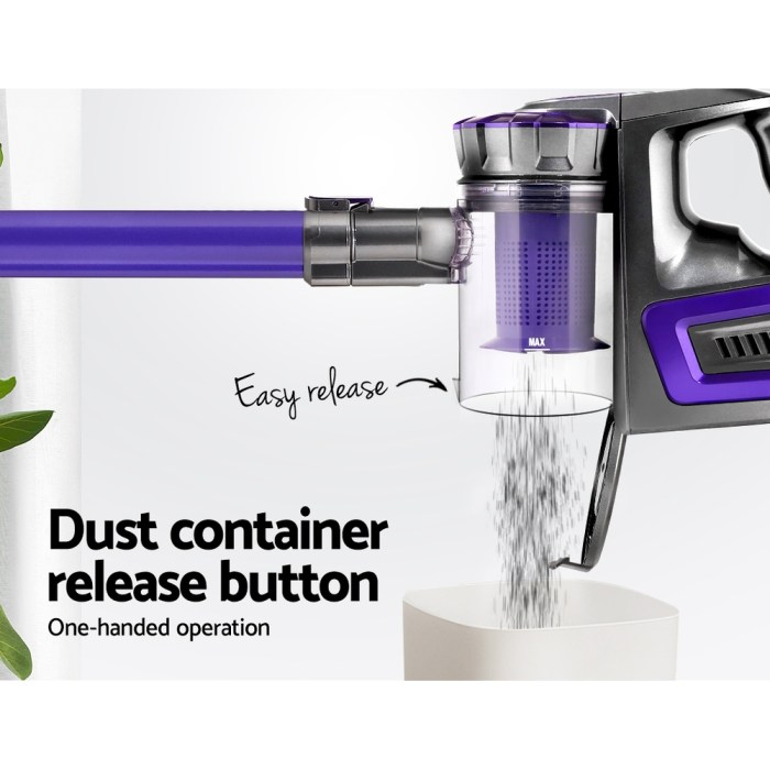 Devanti Stick Vacuum Cleaner Cordless HEPA Filter Purple Devanti Stick Vacuum Cleaner Cordless HEPA Filter Purple