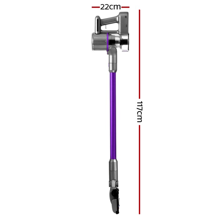 Devanti Stick Vacuum Cleaner Bagless Cordless 120W Purple Devanti Stick Vacuum Cleaner Bagless Cordless 120W Purple