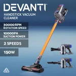 Devanti Stick Vacuum Cleaner Bagless Cordless 150W Gold Devanti Stick Vacuum Cleaner Bagless Cordless 150W Gold