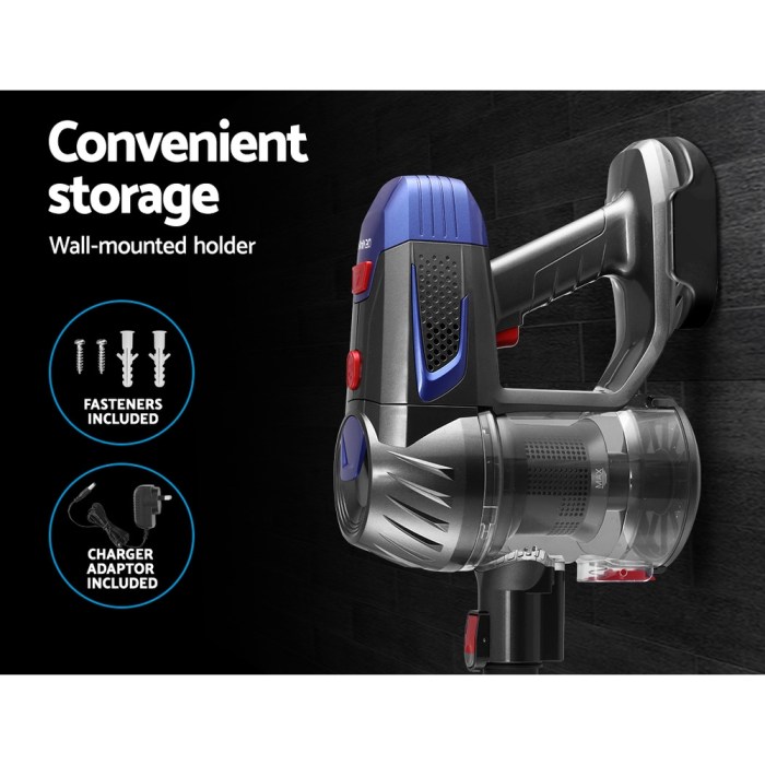 Devanti Stick Vacuum Cleaner Bagless Cordless Red 150W Devanti Stick Vacuum Cleaner Bagless Cordless Red 150W