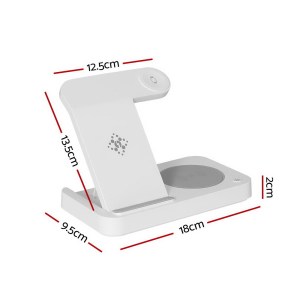 Private: Devanti 4-in-1 Wireless Charger Dock Fast Charging for Phone White Devanti 4-in-1 Wireless Charger Dock Fast Charging for Phone White