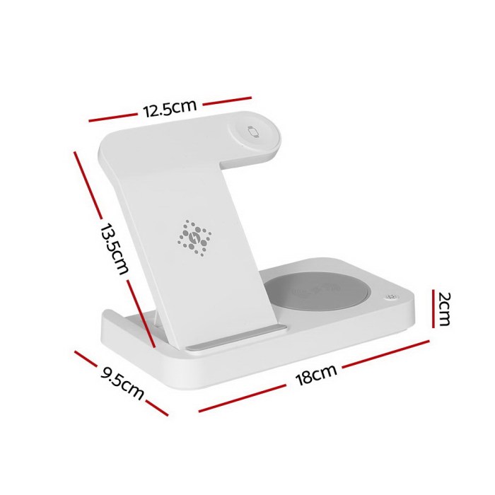 Private: Devanti 4-in-1 Wireless Charger Dock Fast Charging for Phone White Devanti 4-in-1 Wireless Charger Dock Fast Charging for Phone White