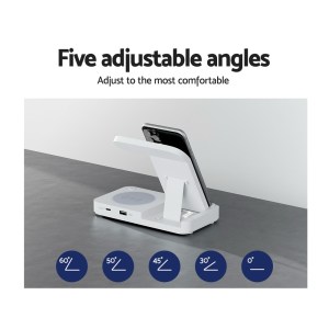 Private: Devanti 4-in-1 Wireless Charger Dock Fast Charging for Phone White Devanti 4-in-1 Wireless Charger Dock Fast Charging for Phone White