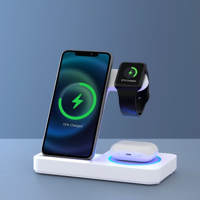 Private: Devanti 4-in-1 Wireless Charger Dock Fast Charging for Phone White Devanti 4-in-1 Wireless Charger Dock Fast Charging for Phone White