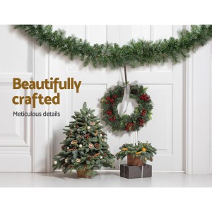 Jingle Jollys 1.8m Christmas Garland with LED lights Party Xmas Decorations Jingle Jollys 1.8m Christmas Garland with LED lights Party Xmas Decorations