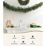 Jingle Jollys 2.4m Christmas Garland with LED Lights Decorations Xmas Party