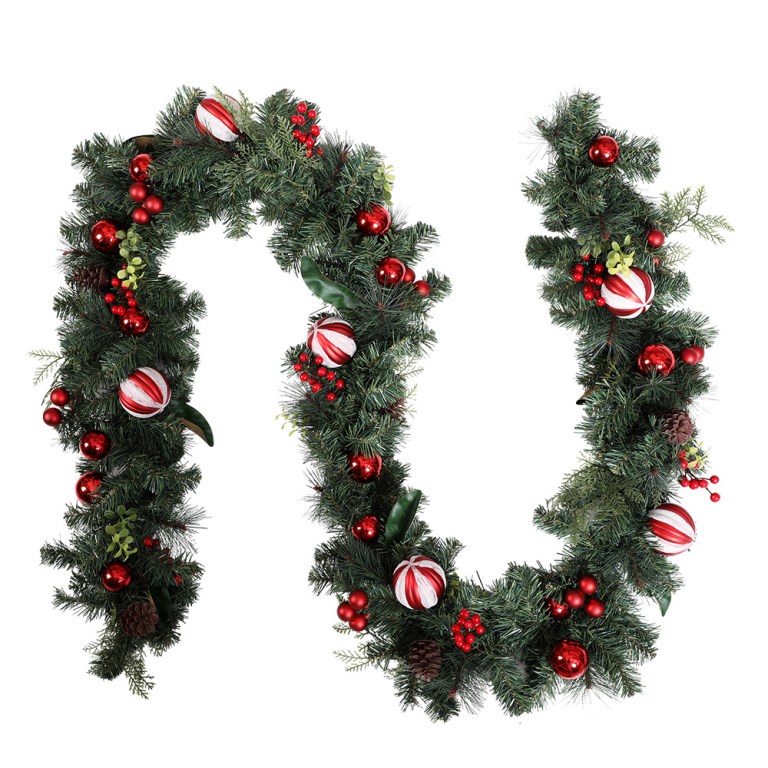 Jingle Jollys 2.7m Christmas Garland with Decorations Xmas Wedding Party Jingle Jollys 2.7m Christmas Garland with Decorations Xmas Wedding Party