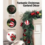 Jingle Jollys 2.7m Christmas Garland with Decorations Xmas Wedding Party Jingle Jollys 2.7m Christmas Garland with Decorations Xmas Wedding Party