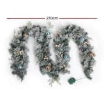 Jingle Jollys 2.7m Christmas Garland with LED Lights Snowy Decoration Xmas Party Jingle Jollys 2.7m Christmas Garland with LED Lights Snowy Decoration Xmas Party