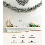 Jingle Jollys 2.7m Christmas Garland with LED Lights Snowy Decoration Xmas Party Jingle Jollys 2.7m Christmas Garland with LED Lights Snowy Decoration Xmas Party