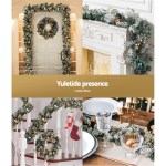 Jingle Jollys 2.7m Christmas Garland with LED Lights Snowy Decoration Xmas Party Jingle Jollys 2.7m Christmas Garland with LED Lights Snowy Decoration Xmas Party