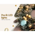 Jingle Jollys 2.7m Christmas Garland with LED Lights Snowy Decoration Xmas Party Jingle Jollys 2.7m Christmas Garland with LED Lights Snowy Decoration Xmas Party