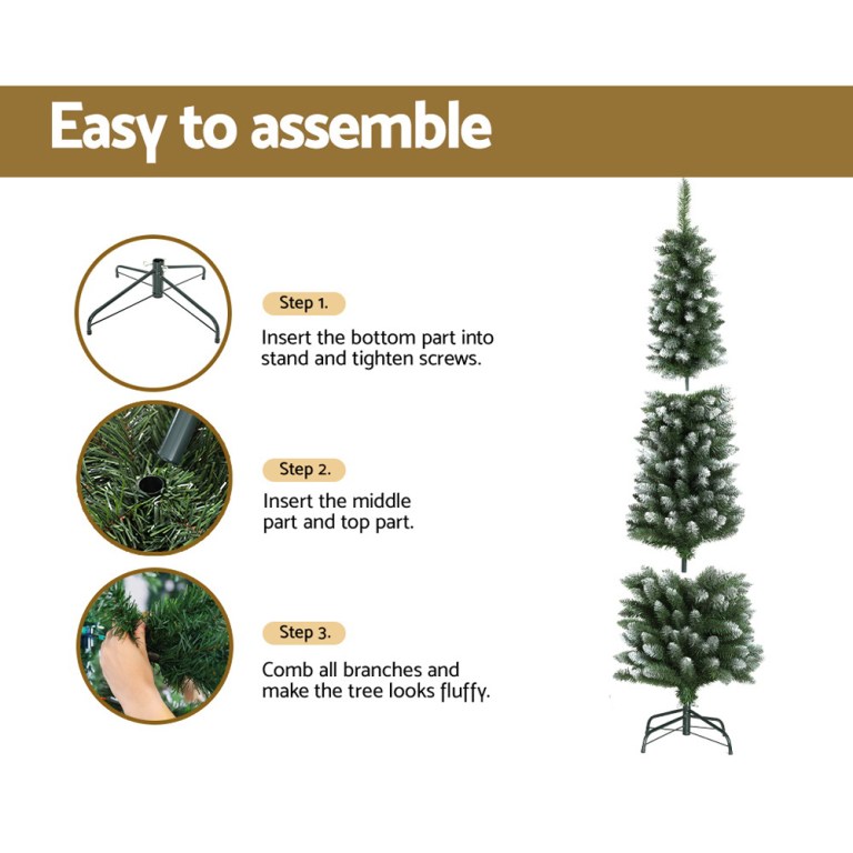 Jingle Jollys Christmas Tree 1.8m Xmas Tree Decorations Snowy 300 Tips Jingle Jollys Christmas Tree 1.8m Xmas Tree Decorations Snowy 300 Tips