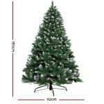 Jingle Jollys Christmas Tree 1.8m Snowy Xmas Tree Decoration 650 Tips Jingle Jollys Christmas Tree 1.8m Snowy Xmas Tree Decoration 650 Tips