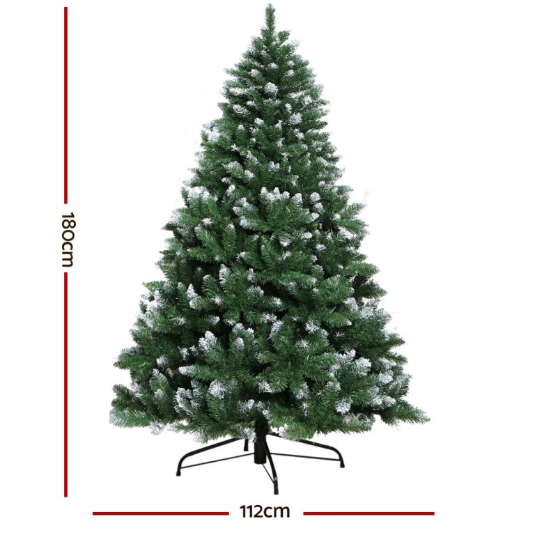 Jingle Jollys Christmas Tree 1.8m Snowy Xmas Tree Decoration 650 Tips Jingle Jollys Christmas Tree 1.8m Snowy Xmas Tree Decoration 650 Tips