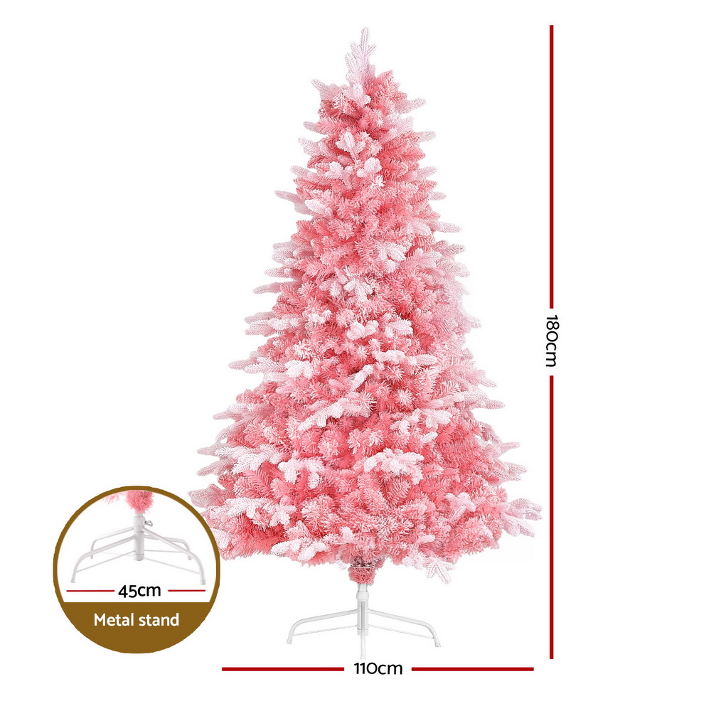Jingle Jollys Christmas Tree 1.8m Pink Xmas Tree Snowy Party Decor 810 Tips Jingle Jollys Christmas Tree 1.8m Pink Xmas Tree Snowy Party Decor 810 Tips