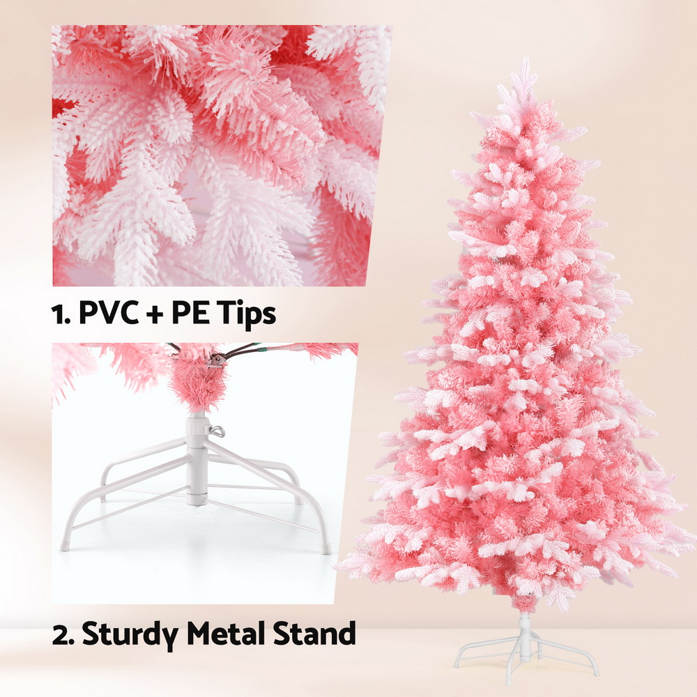 Jingle Jollys Christmas Tree 1.8m Pink Xmas Tree Snowy Party Decor 810 Tips Jingle Jollys Christmas Tree 1.8m Pink Xmas Tree Snowy Party Decor 810 Tips