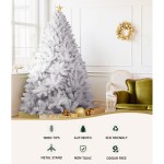 Jingle Jollys Christmas Tree 2.1m 1000 White Tips Xmas Tree Decorations Jingle Jollys Christmas Tree 2.1m 1000 White Tips Xmas Tree Decorations