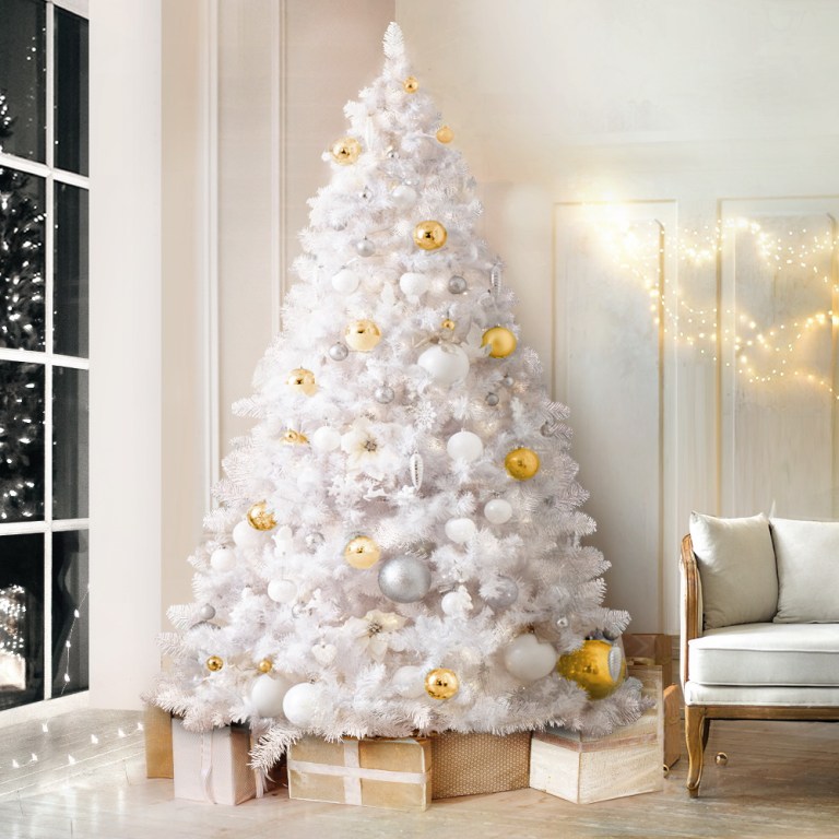 Jingle Jollys Christmas Tree 2.1m 1000 White Tips Xmas Tree Decorations Jingle Jollys Christmas Tree 2.1m 1000 White Tips Xmas Tree Decorations