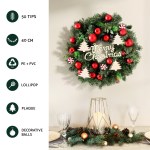 Jingle Jollys Christmas Wreath 40CM Xmas Garland Baubles Ornaments Party Decor Jingle Jollys Christmas Wreath 40CM Xmas Garland Baubles Ornaments Party Decor