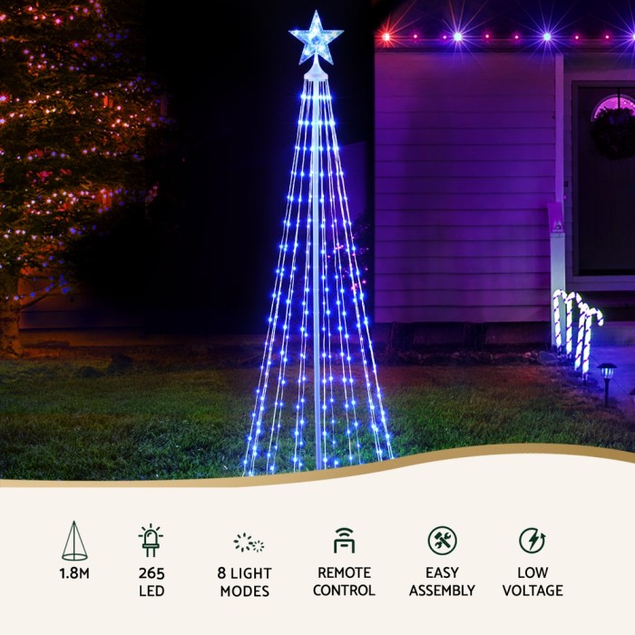 Jingle Jollys Christmas Tree 1.8m 265 RGB LED Fairy Lights Xmas Trees Decoration Jingle Jollys Christmas Tree 1.8m 265 RGB LED Fairy Lights Xmas Trees Decoration