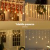 Jingle Jollys 3M Christmas Icicle Lights String Lights 138 LED Warm White Jingle Jollys 3M Christmas Icicle Lights String Lights 138 LED Warm White
