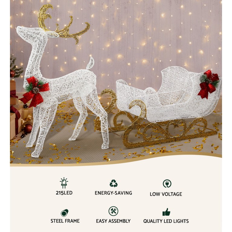 Jingle Jollys Christmas Lights Reindeer Sleigh215 LED Decorations Jingle Jollys Christmas Lights Reindeer Sleigh215 LED Decorations