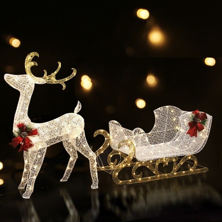 Jingle Jollys Christmas Lights Reindeer Sleigh215 LED Decorations Jingle Jollys Christmas Lights Reindeer Sleigh215 LED Decorations